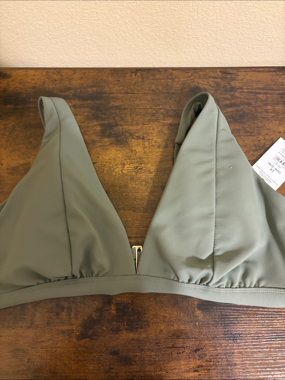 Olive Green Triangle Bikini Top